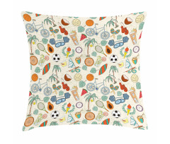 Cartoon Style Elements Pillow Cover