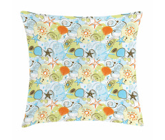 Retro Beach Pattern Pillow Cover