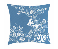 Flowers and Fishes Pillow Cover