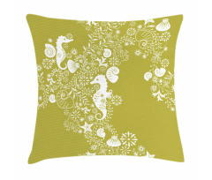 Swirls with Seahorse Pillow Cover