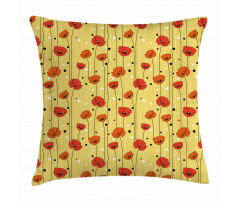 Lines with Dots Floral Pillow Cover