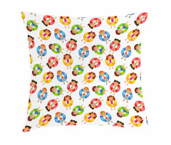 Children in Pool Summer Pillow Cover