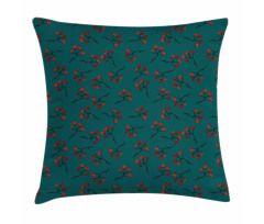 Red Berry Christmas Rustic Pillow Cover