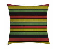 Knitted Rasta Lines Pillow Cover