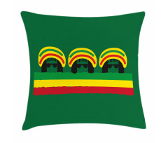Reggae Themed Hat Pillow Cover