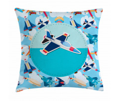 Airplane Composition Pillow Cover