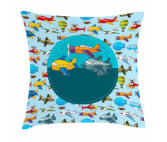 Cartoon Airplanes Pillow Cover