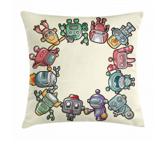 Friendly Robots Toys Pillow Cover
