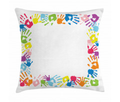 Colorful Handprints Pillow Cover