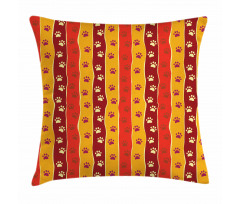 Cat Dog Paw Trace Pattern Pillow Cover