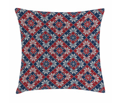 Tartan Geometric Floral Pillow Cover