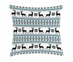 Zigzag Reindeer and Snow Pillow Cover
