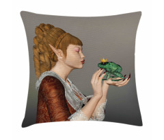 Princess Kissing Frog Pillow Cover