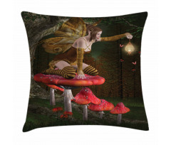 Mythical Fairy Mushroom Pillow Cover