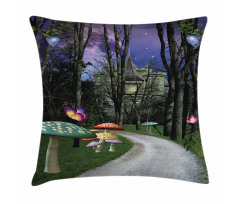 Enchanted Forest Castle Pillow Cover