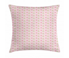 Dots Hearts Checkered Pillow Cover