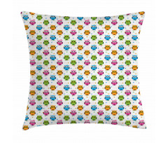 Lively Colored Fun Circles Pillow Cover