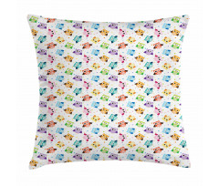 Characters and Dots Pillow Cover