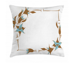 Floral Frame Pillow Cover