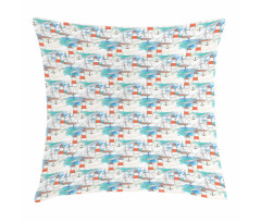 Nautical Whale Boats Pillow Cover