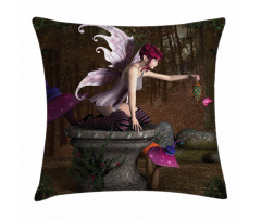 Mythical Creature Forest Pillow Cover