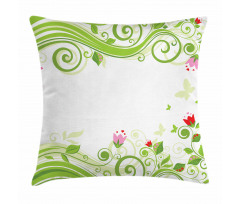 Blossoming Stripes Pillow Cover