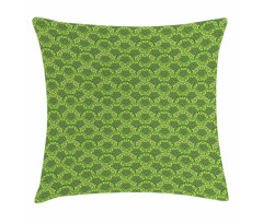 Floral Circles Leaves Pillow Cover