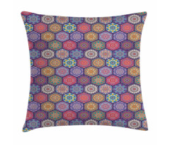 Oriental Hexagon Motif Pillow Cover