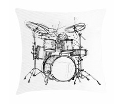 Drummer Doodle Art Pillow Cover
