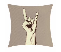 Hand Sign Vintage Pillow Cover