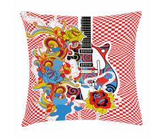 60s Inspired Guitar Pillow Cover