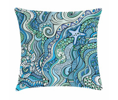 Underwater Wildlife Ethnic Pillow Cover