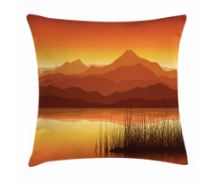 Abstract Mountains Sunset Pillow Cover