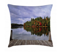 Wooden Dock Fall Splendor Pillow Cover