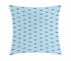 Ocean Life in Blue Shades Pillow Cover