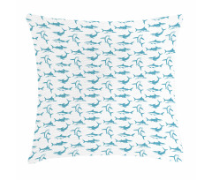 Scary Predators with Fins Pillow Cover