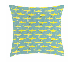 Friendly Yellow Fishes Pillow Cover