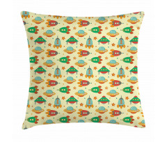 Rockets in Universe Pillow Cover