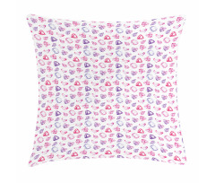 Watercolor Heart Rocks Pillow Cover