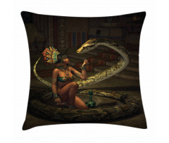 Mystery Girl Huge Snake Pillow Cover