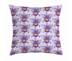 Tropical Orchid Flowers Pillow Cover
