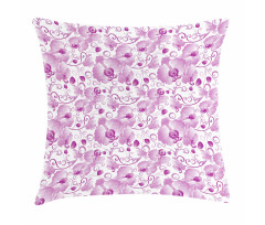 Ornate Floral Curly Leaf Pillow Cover