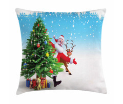 Xmas Reindeer Presents Pillow Cover