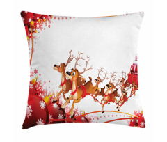 Xmas Balls and Reindeers Pillow Cover