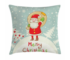 Merry Xmas Snowy Forest Pillow Cover