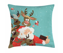 Reindeer Buddies Selfie Pillow Cover