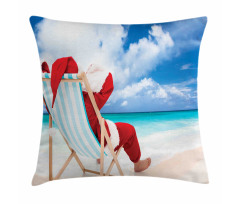 Relaxing at Exotic Beach Pillow Cover