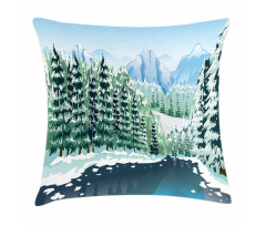 Winter Season Trees Pillow Cover