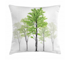 Hand Drawn Nature Motif Pillow Cover