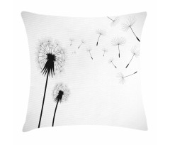 Seed Blowing Away Floral Pillow Cover